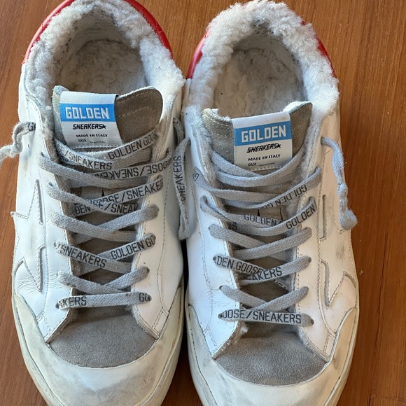 Golden Goose -Men's Super-Star with red leather heel tab and shearling size 9 US - Picture 6 of 6